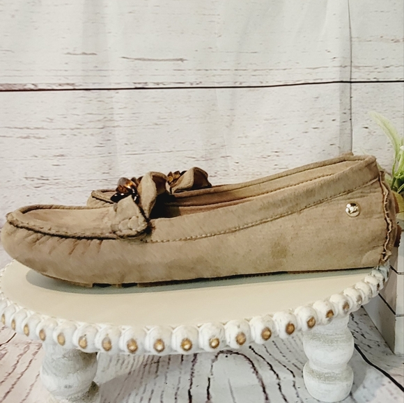 AK Anne Klein iFlex AKSILVEE Tan Fabric Moccasin Flat Loafer Shoe Size 7 - Picture 4 of 10